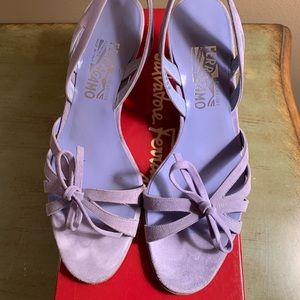 Ferragamo Suede Slingback Heels